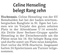 Celine 10. bei der baden-württembergischen Rangliste